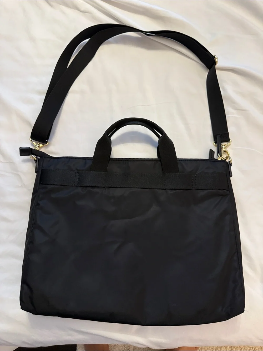 Samsonite Black Nylon Laptop Tote with Gold Hardware